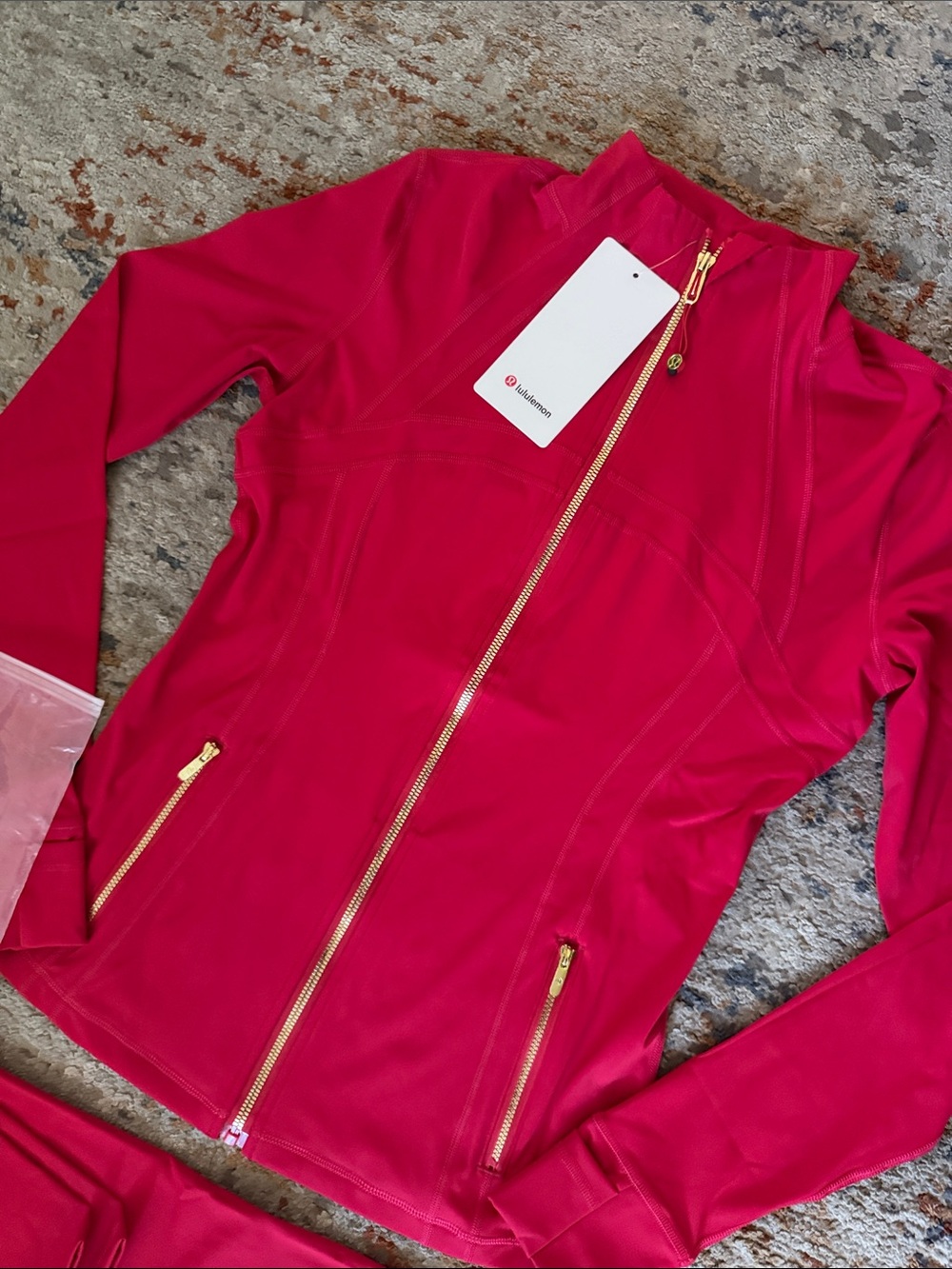 Lululemon Red  Full-Zip Jacket & Leggings Set size 10 - Picture 6 of 11